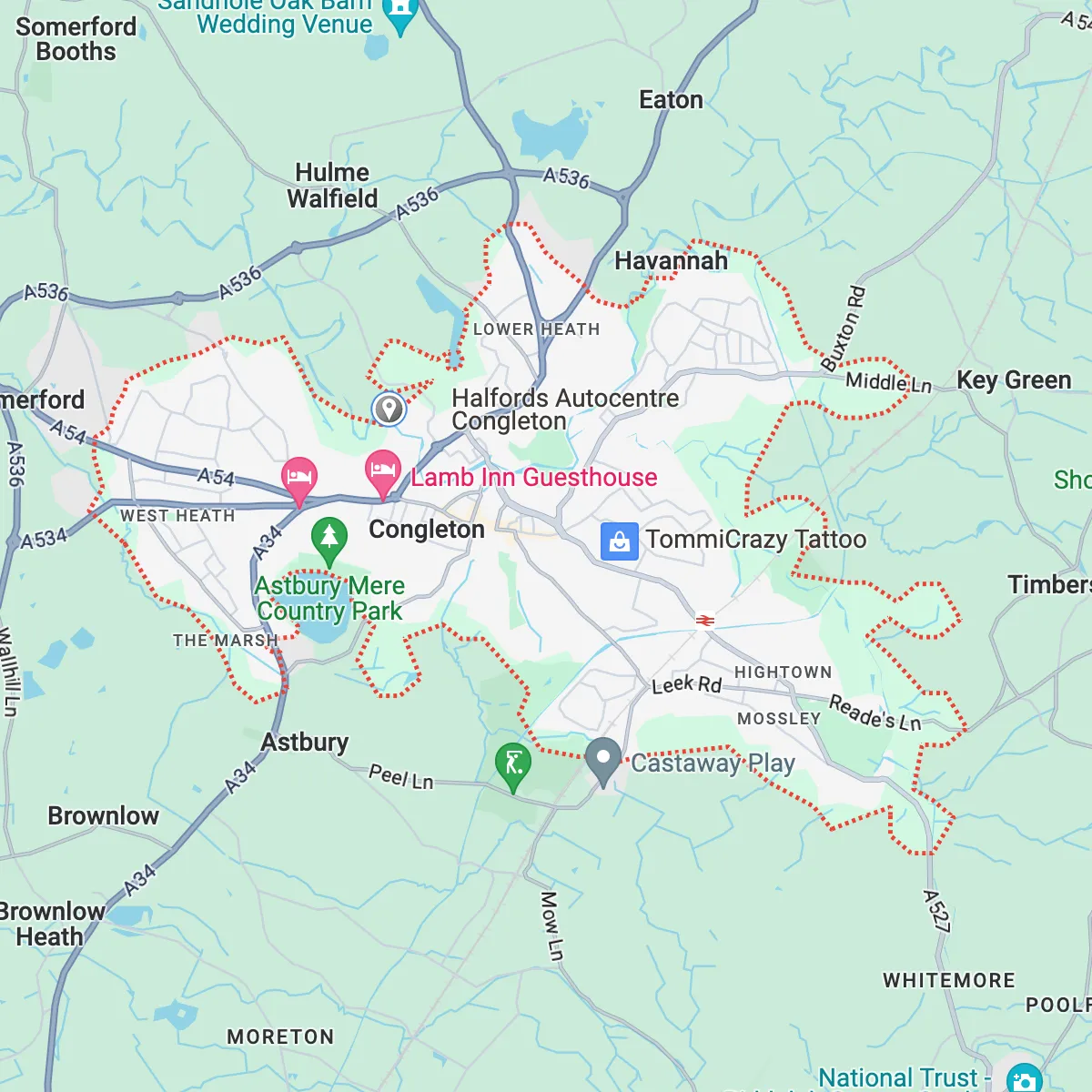Map of Congleton